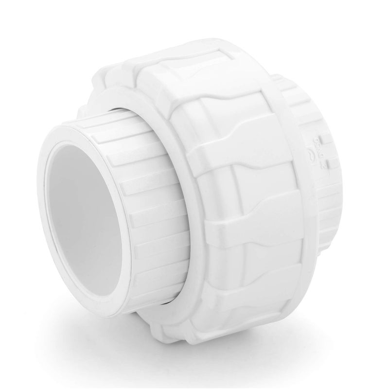 Hydroseal PVC Pipe Fitting, 2" Union JETSTREAM, Schedule 80, White, EPDM O-Ring, Socket x Socket, F1970, SCH80 (2") - Image 1